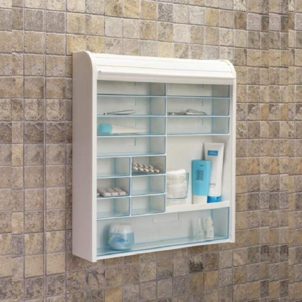Primanova - Modern multi-purpose wall mounted medicine cabinet - 092, White, 48 x 42 x 10 cm - Image 3