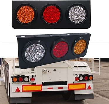 tkd led luces traseras para camiones remolques con base de hierro impermeable dc10 30v 48 leds barra de luz trasera para luces de