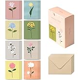 Monolike message card The flower - mix 40 cards, 20 envelopes pack, emotional and sophisticated mini cards
