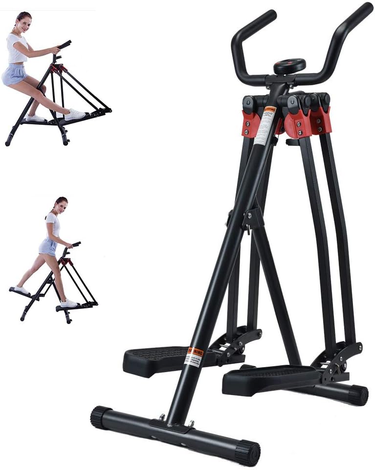 HUANZHCHP Air Walker Cross Trainer Glider Home Gym Fitness Exercise Machine with LCD,Black