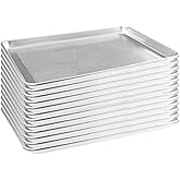 HARDURA Aluminum Perforated Baking Sheet Pan 18”L X 13”W X 1”H Cookie Sheet, 12Packs, For Oven in Bakery & Restaurant, Kitchen