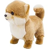 CU-MATE 12 Inch Pomeranian Stuffed Animal Dog Realistic Puppy Plush Toys- Cute Pet Gift for Kids