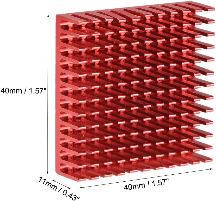 sourcing map Electronic Radiators Heatsink for Stepper Motor,3D Printer 40x40x11mm Red 10pcs - Image 3