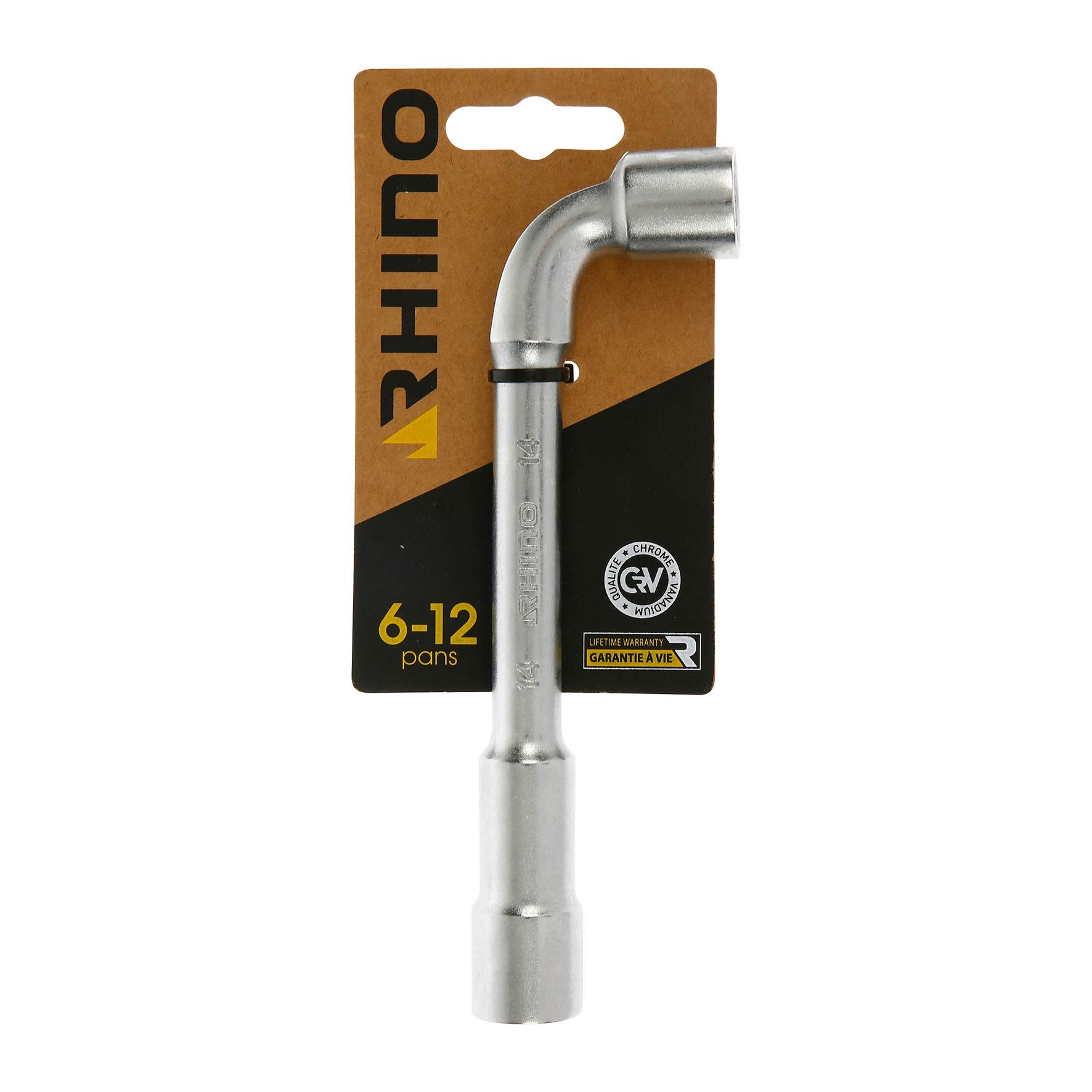 RHINO 2892 Tubular Socket Wrench Diameter 14 mm - 6/12 Sided Drive - Made in Steel (Chrome Vanadium) - Various Sizes Available, NC