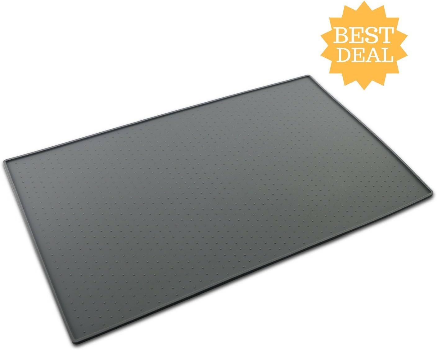 AMZDONET Dog & Cat Food Placemat- Pet Food Mat- Non-Slip- Fits Most Food & Water BowlsPremium Quality Feeding Station- Easy To Store & Clean- No More Spills