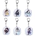 6Pcs Anime Mo Dao Zu Shi Keychain Wei Wuxian Lan Wangji Cosplay Pendant Keyring Double-Sided Pattern Clear Acrylic Keychain