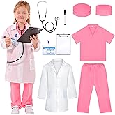 Liberry Doctor Costume for Kids, Toddler Doctor Dress Up Clothes with Real Stethoscope, Career Day Role Play Gift for Girls