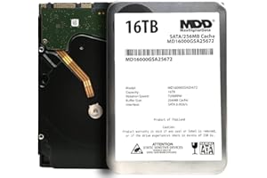 MDD MAXDIGITALDATA MaxDigitalData (MD16000GSA25672) 16TB 7200RPM SATA 6Gb/s 256MB Cache 3.5inch Internal Desktop Hard Drive - 3 Years Warranty