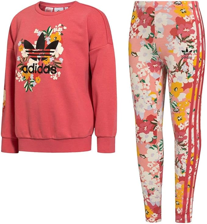 adidas Girl's Crew Set Tracksuit Amazon.co.uk Clothing
