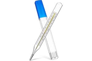MAGICLULU 1Pc Glass Oral Temperature Adult Free Clinic Armpit Fast Reading Fever Indicator(Double Scale)