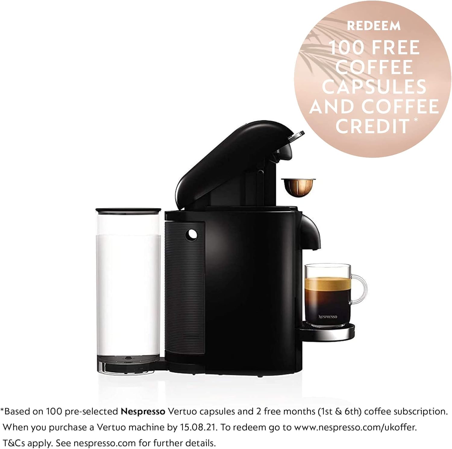 Nespresso Vertuo Plus XN900840 Coffee Machine by Krups, Black & Chrome, Deluxe Black - Image 3