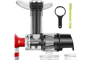 Masticating Juicer Attachment for All Model KitchenAid Stand Mixer, AAOBOSI Cold Press Juicer Attachment w/Clean Brush,as Kitchen Aid Aid Slow Juice Attachment and Accessories(Black)