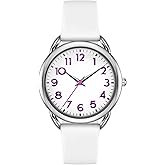 Bisley Watch for Women Numeral Dial Easy to Read Silicone Strap Fit for All Wrist Waterproof Fasion Watch Gift for Her