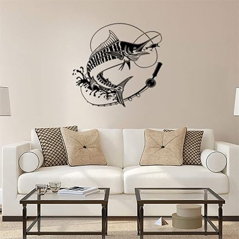 Amazon 3d ウォールステッカー 釣り まぐろ 釣り竿 壁紙 シール 飾り 部屋飾り インテリア 居間 リビング 部屋 窓 浴室 トイレ 冷蔵庫 キッチン 防水 ステッカー ポスター 45 42cm ウォールステッカー オンライン通販