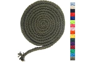 ALICE CATHERINE 5mm * 295ft Macrame Cord Natural Cotton Rope 8 Strand Braided Cotton String for Craft Knitting Thread for Wall Hanging and DIY Crafts(AM)