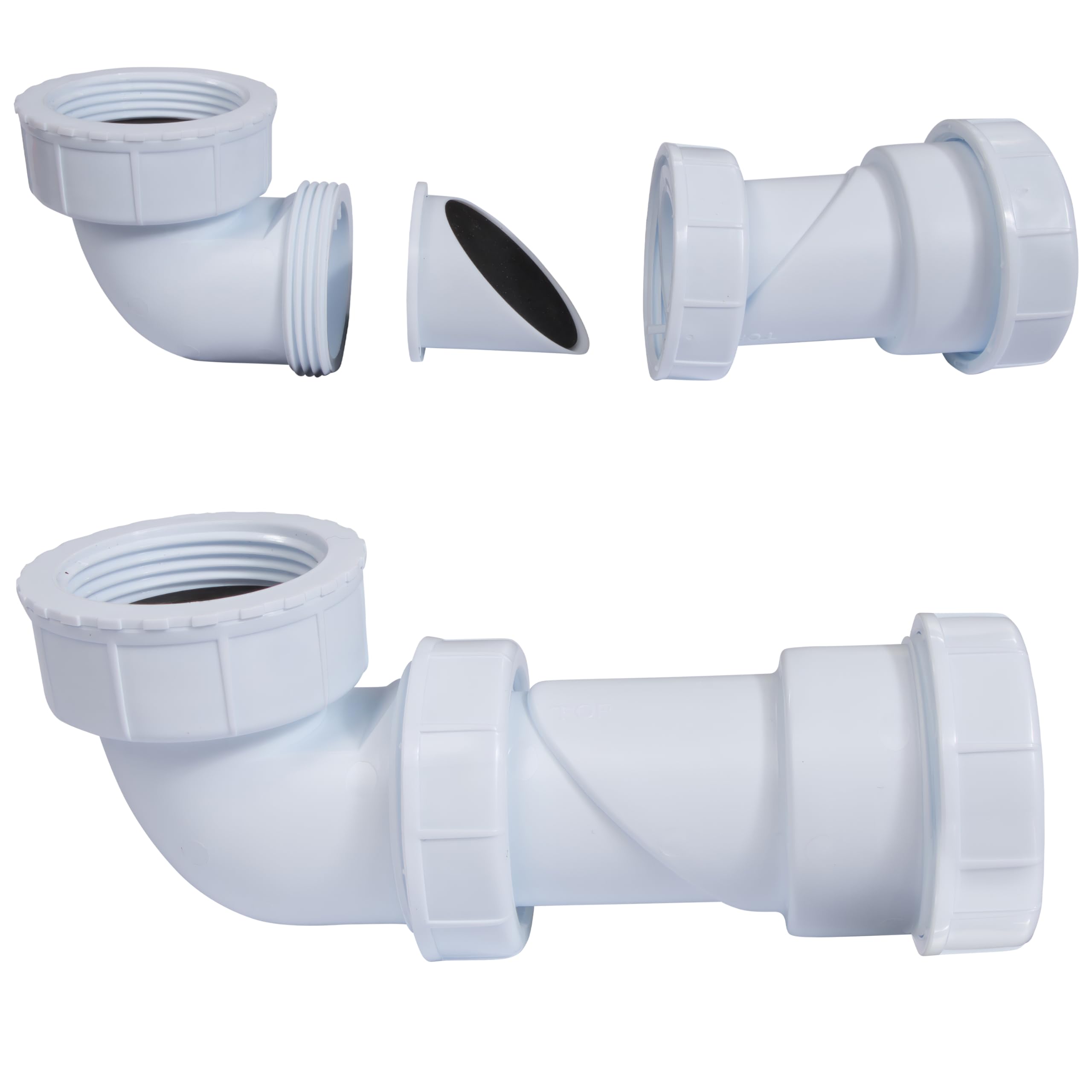 Unitrap Waterless Waste Trap for Sinks & Baths - Universal Fit for Tight Spaces, Ideal Bathroom Solution with Reliable Sink Waste Trap for Efficient Installation