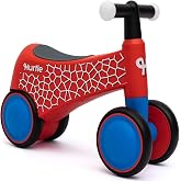 Hurtle Toddler Balance Bike, Baby Ride-On Toy for Toddlers 18&ndash;36, Pedal-Free Baby Balance Trainer with Light-Up Handlebars, Stable Riding Toys for Toddlers 18&ndash;36, Develops Steering &amp; Control, Red