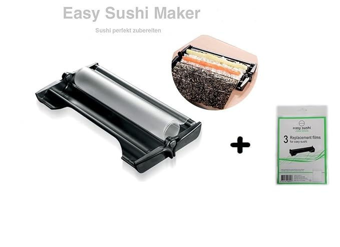 Easy Sushi Maker Sushiroller Ø 2,5 + 3er-Set Ersatzfolien Gratis