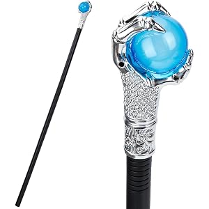 GORGECRAFT Halloween Cosplay Antique Cane Adults Vintage Walking Stick Costume Cane Plastic Punk Prop