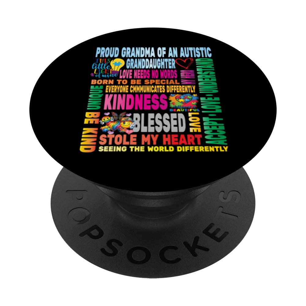 Autism Grandma Granddaugther Autistic Kids Autism Awareness PopSockets Swappable PopGrip