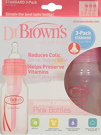 dr brown's natural flow pink bottles