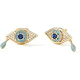 Cicy Bell Womens Evil Eye 18k Gold Plated Earrings Cubic Zirconia Turquoise Stud Earrings for Gifts