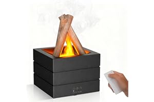 Bonfire Aroma Diffuser with Remote Control - 280ml Mini Humidifier with Timer & Auto Shut Off, 7 Colors LED Night Light, Arom