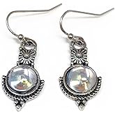 Vintage Silver Drop and Dangle Moonstone Earring For Women