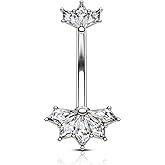 COCHARM Belly Button Rings 14G Cute Belly Button Piercing Stainless Steel Belly Navel Piercing Jewelry 10MM