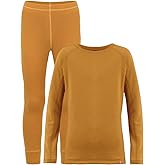 Wooly Unisex Kids 100% Merino Wool Base Layer Set Thermal Underwear Sets for Girls and Boys