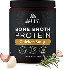Ancient Nutrition Bone Broth Protein Powder, Chicken Soup, Grass-Fed Chicken and Beef Bone Broth Powder, 15g Protein Per Serv