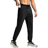 Soothfeel Men's Joggers Pants with Zipper Pockets Stretch Lightweight Sweatpants Workout Gym Running Athletic Track Pants Men