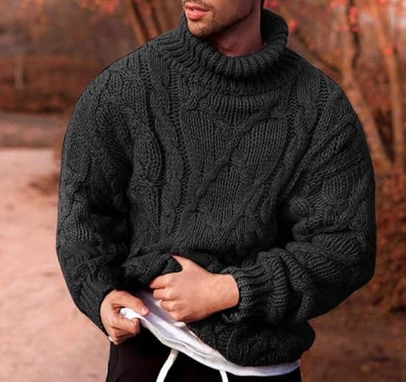 Men's sweaters, men's high neck casual knitted sweaters Amazon.co.uk