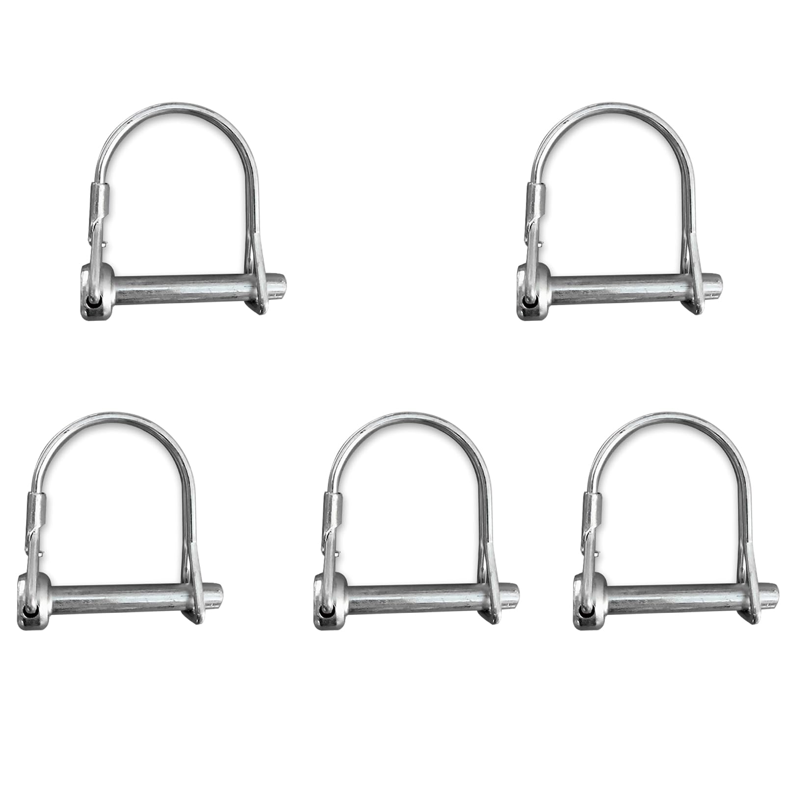 Aoktorkit 5Pcs Wire Lock Pin 10mm x 50mm Shaft Locking Pin Hitch Pin with Round Arch Safety Coupler Pin for Farm Trailers Lawn Garden, AOK0349-10mm*50mm