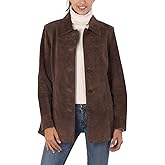 BGSD Women Anna Suede Leather Car Coat (Also available in Plus Size & Petite)
