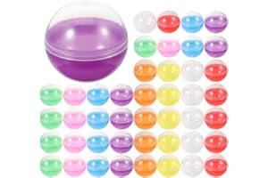 Homoyoyo 50pcs Gumball Machine Capsules Colorful Plastic Gumball Containers for Boy Girl DIY Craft Party Favor Prize