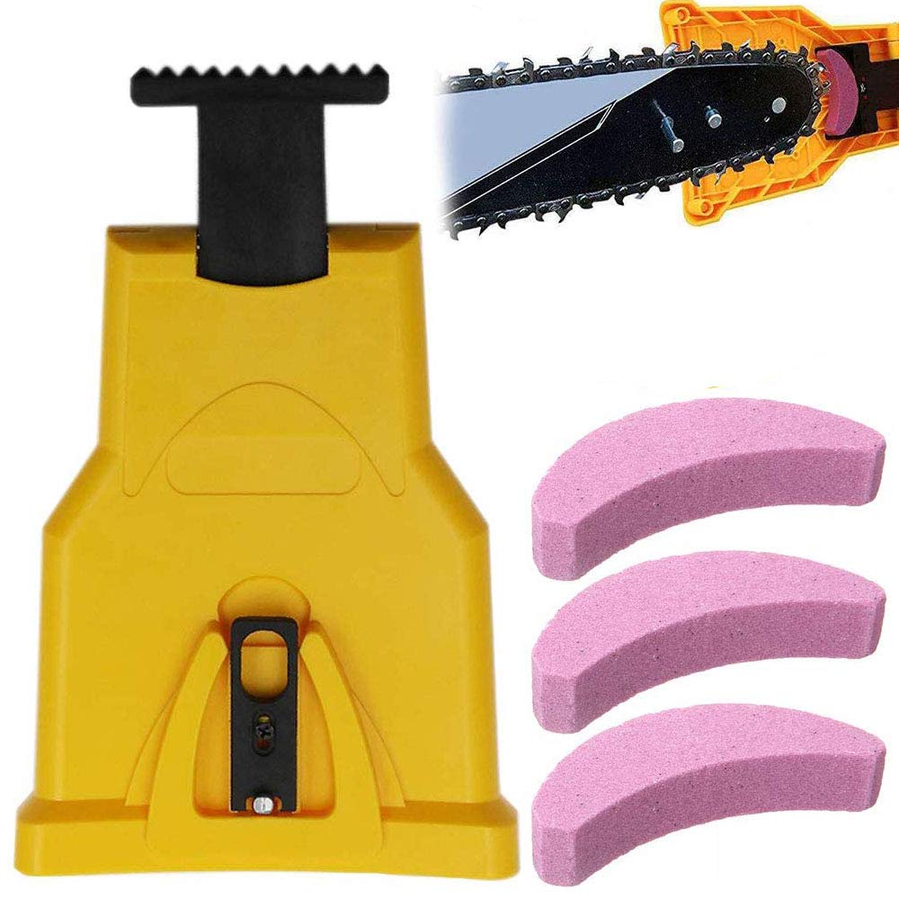 Chain saw sharpener, chain saw sharpener set with 3 sharpening stones,Fast woodworking tools for loggers, lawn mowers, chainsaws