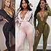 Longwu Women's Sexy Sparkly V Neck Long Sleeve Party Clubwear Bandage Romper Jumpsuit