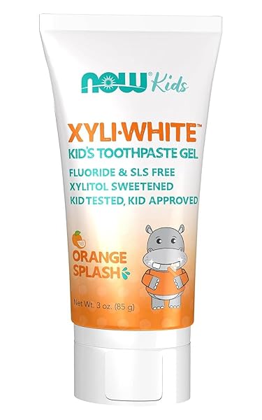 NOW SOLUTIONS XYLIWHITE ORANGE SPLASH TOOTHPASTE GEL FOR KIDS, 3-OUNCE
