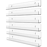 Cq acrylic Invisible Clear Floating Bookshelf - 15" Hanging Wall Mounted Display Shelf for Kids Room, Modern U Shaped Ledge f