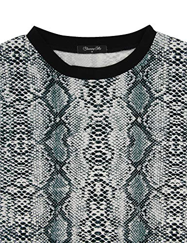 image for BMJL Women's Casual Cute Shirts Leopard Print Tops Basic Short Sleeve 