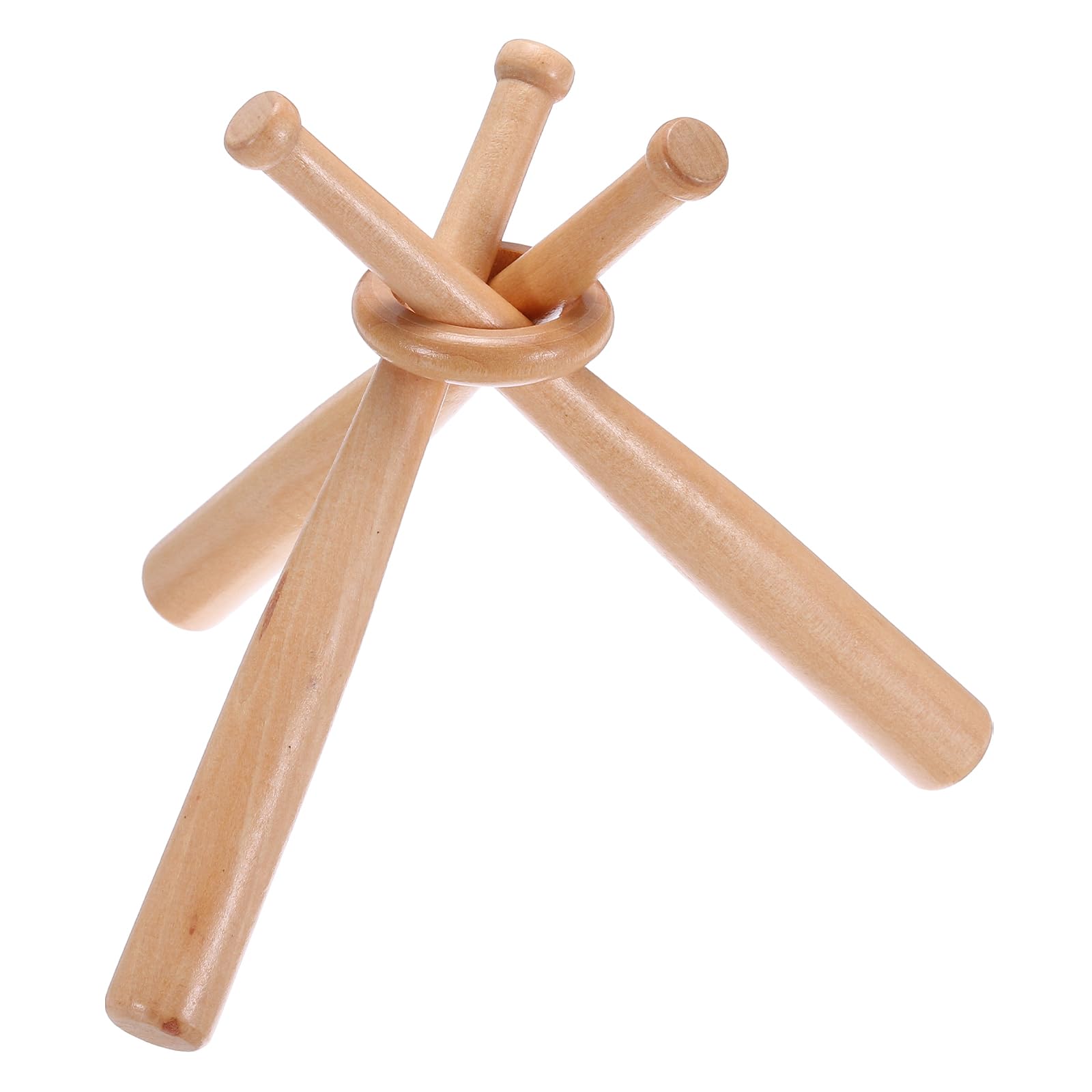 PATIKIL Baseball Stand, Baseball Holders for Balls Wooden Display with Mini Baseball Bats Centerpieces Decor for Tables for Sports Lover