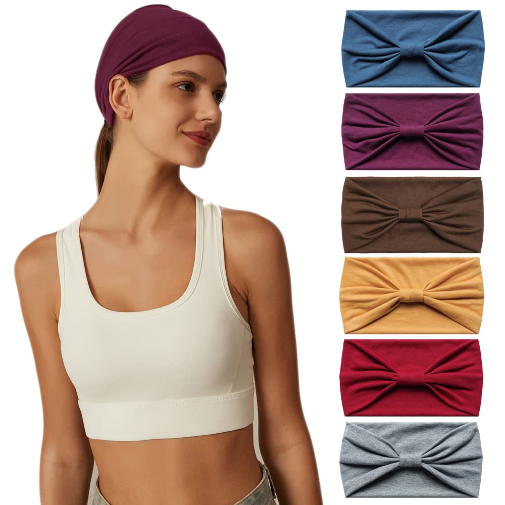 AIZIYIN Fashion Headbands for Women's Hair Head Scarfs Hairband Turban Flower Cotton Headbands Wide Yoga Sport Headband Head Wrap (P6COLOR3) — image 1