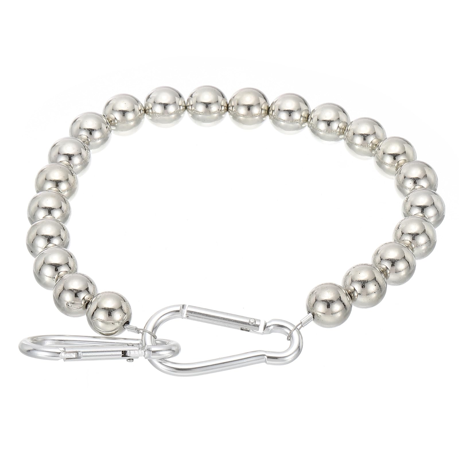 PATIKIL Flagpole Retainer Ring Flag Pole Accessories, Flag Beaded Mount Ring Keep Flag Close to Pole Weight with Stainless Steel Cable for Indoor Outdoor Flagpole, Silver Tone, 4.3"