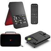 Voice Caddie SC4 PRO Portable Golf Launch Monitor + 3D Driving Range Simulator Alignment Stand and Protective Case Bundle | for Indoor or Outdoor | Real-Time Swing Data | Voice Output