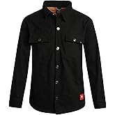 Bobcat Boys' Long Sleeve Button Down Shirt - Cozy Plaid Flannel Lined Classic Casual Shirt for Boys (Sizes: 8-18)