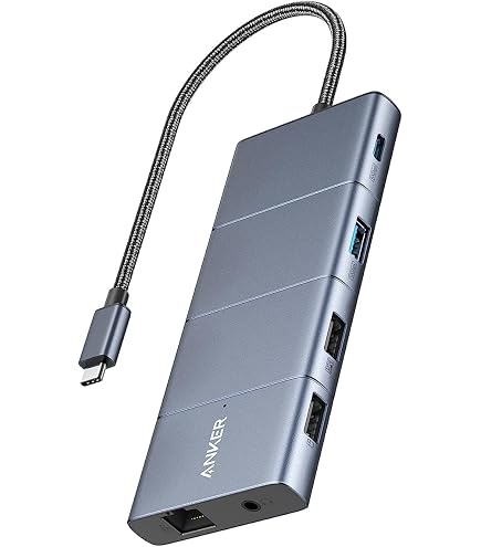 Anker USB C Hub, 10-in-1 Aluminum Monitor Stand with 100W PD