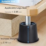 BWKJMY Round Bed Risers 4 inch Heavy Duty Set of 4 Black view 5