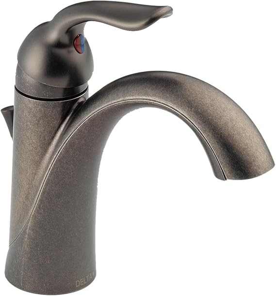 Delta Lahara 538PTDST Single Handle Centerset Bathroom Faucet, Aged