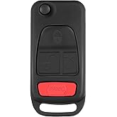 ECCPP 1PCS Replacement Uncut Keyless Entry Remote Control Car NCZMB1K Compatible with Mercedes-Benz AMG/ SL600/ ML430 94-2005 4 Buttons Key Fob Shell Case Replacement